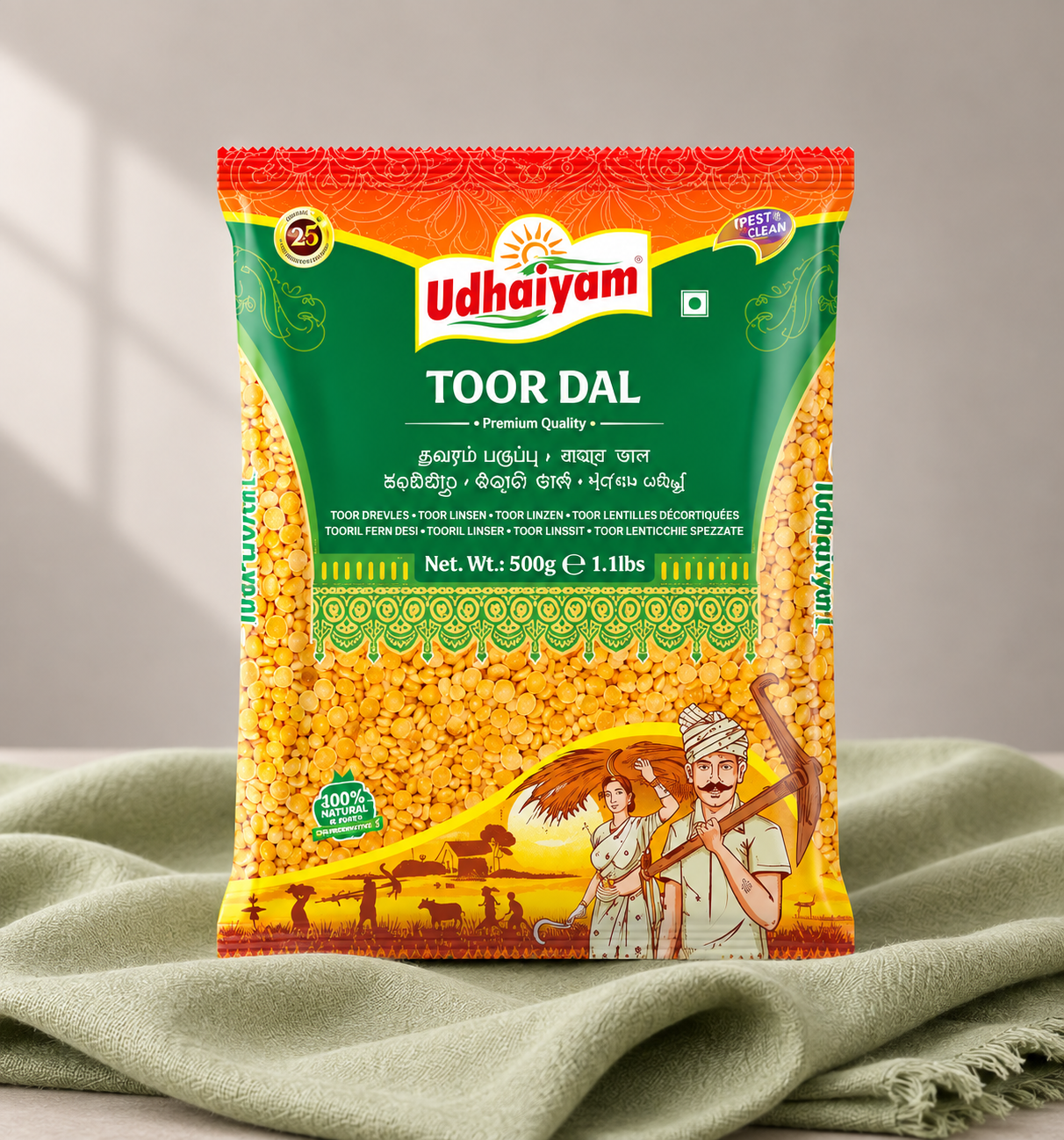 Udhaiyam Toor Dhal 2Kg (LankaFood Packing)