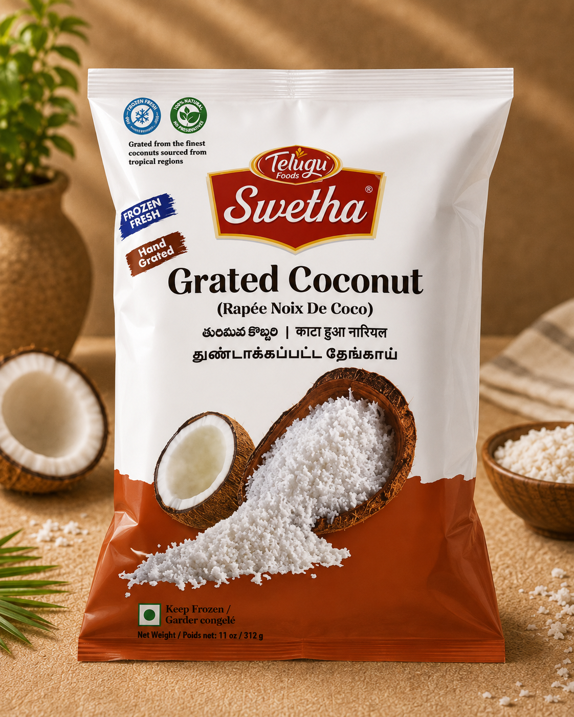 Telugu Swetha Grated Coconut 312g