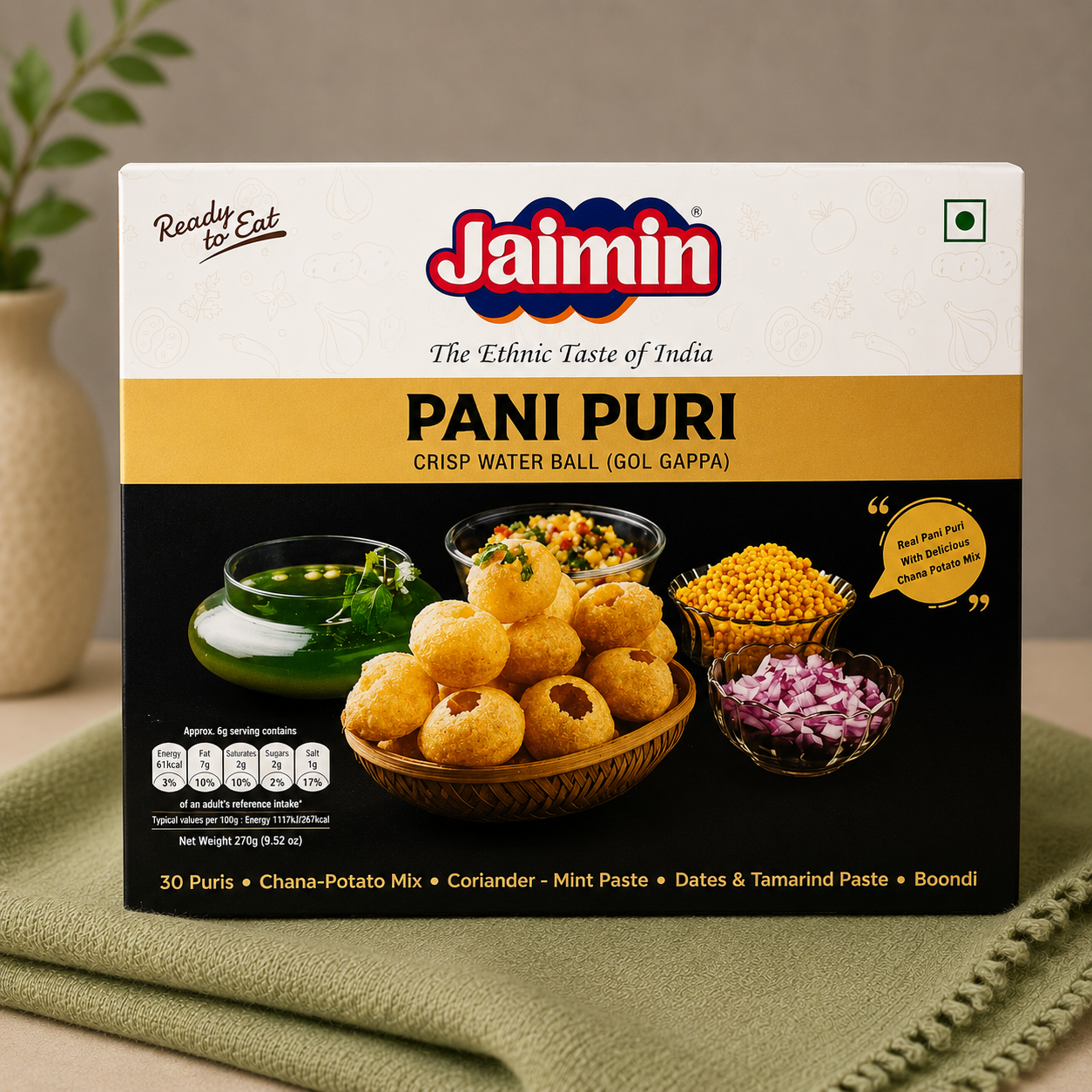 Jaimin Pani Puri Chips 200g (Ready to Eat)