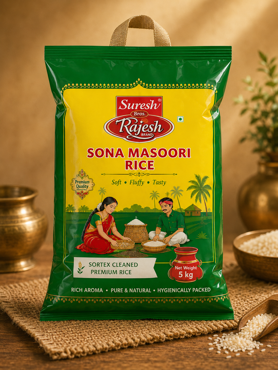 Telugu Foods Sona Masoori Rice 9,08 Kg