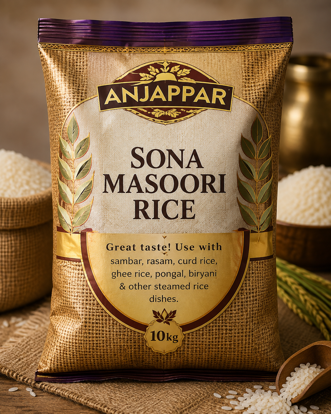 Anjappar Sona Masoori Rice 10 Kg